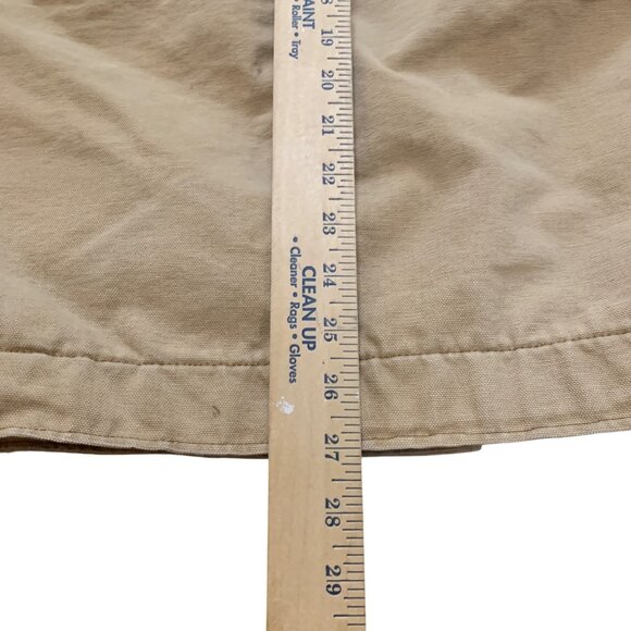 Vintage Carhartt Beige Chore Coat Corduroy Collar & Brass Buttons Sz 40 Oil Rig - Picture 10 of 11